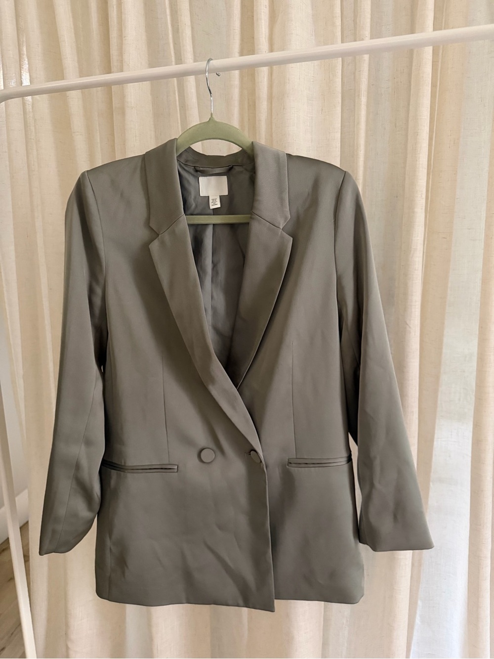 H&M Olive Green Single-Breasted Women's Blazer